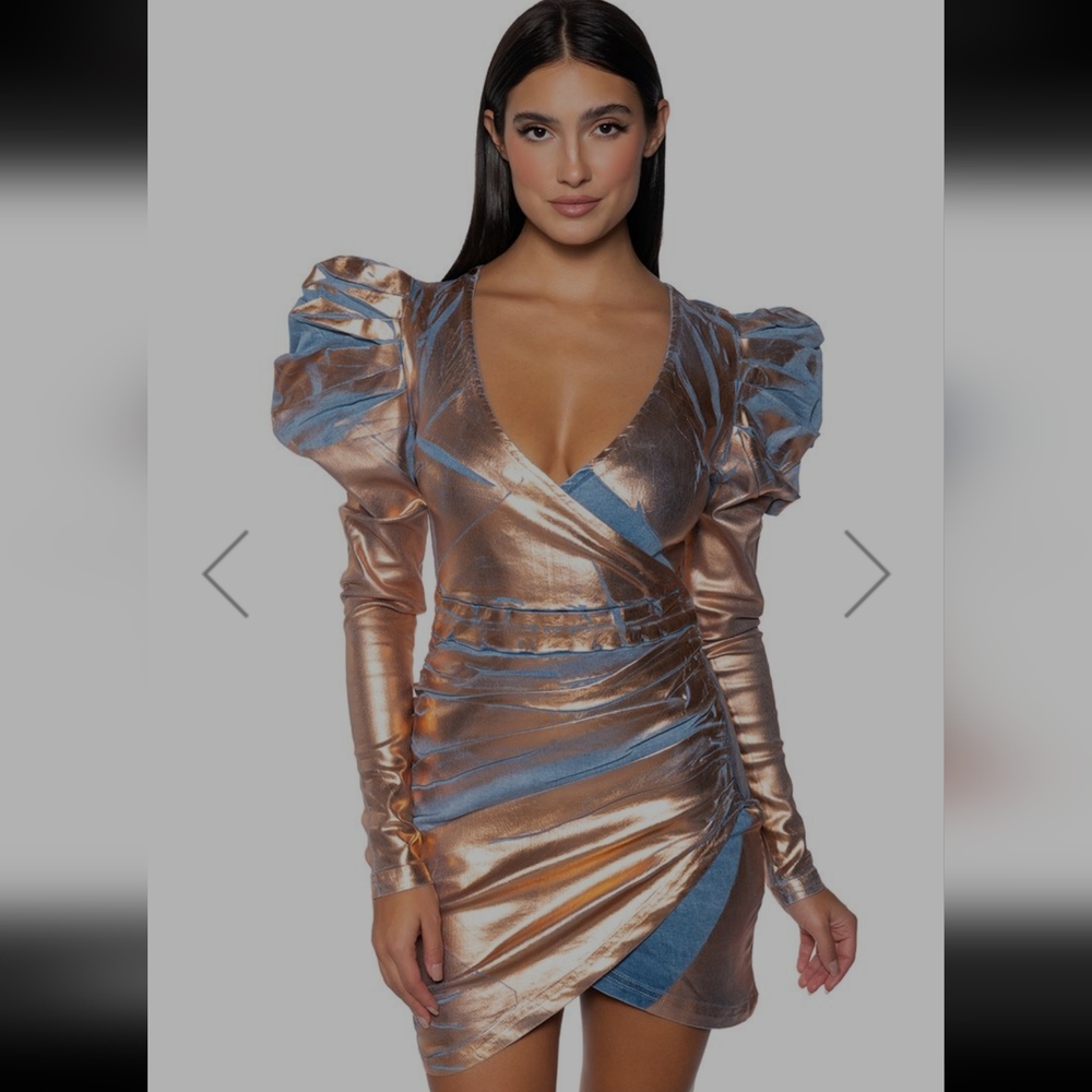 AKIRA Metallic Mini Dress